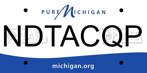 NDTACQP Michigan License Plate