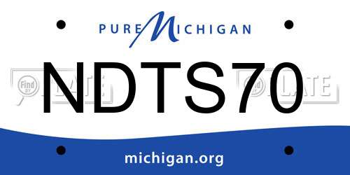 NDTS70 Michigan License Plate