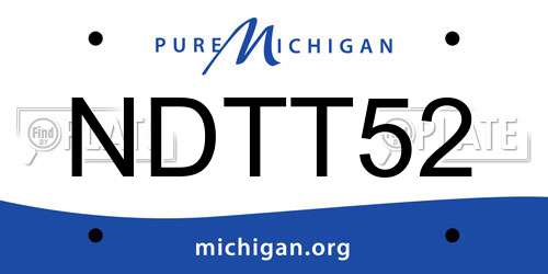 NDTT52 Michigan License Plate