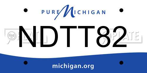 NDTT82 Michigan License Plate