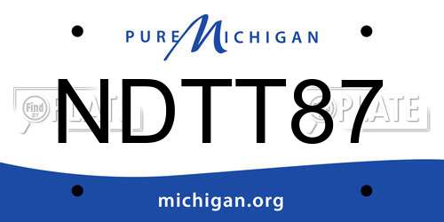 NDTT87 Michigan License Plate