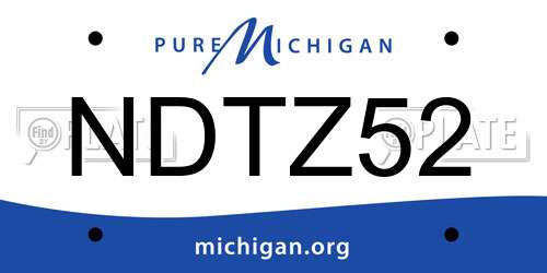 NDTZ52 Michigan License Plate