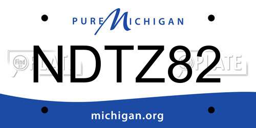 NDTZ82 Michigan License Plate