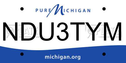 NDU3TYM Michigan License Plate