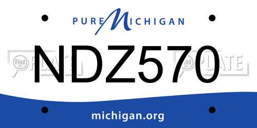 NDZ570 Michigan License Plate