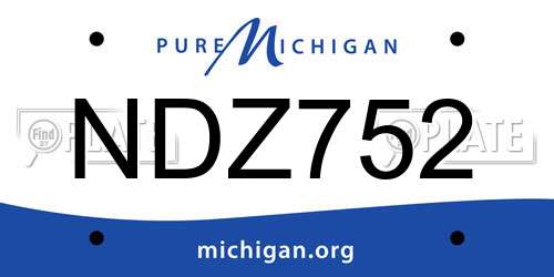 NDZ752 Michigan License Plate