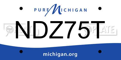 NDZ75T Michigan License Plate
