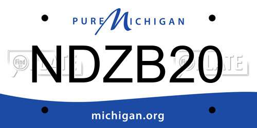 NDZB20 Michigan License Plate