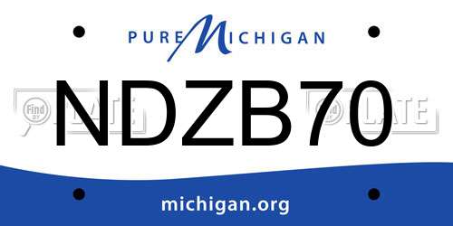 NDZB70 Michigan License Plate
