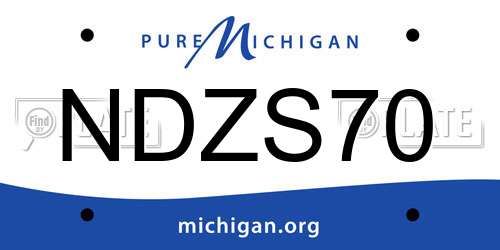 NDZS70 Michigan License Plate