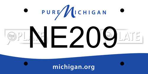 NE209 Michigan License Plate