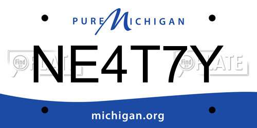NE4T7Y Michigan License Plate