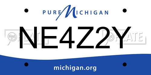 NE4Z2Y Michigan License Plate