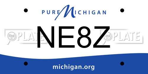NE8Z Michigan License Plate