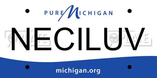NECILUV Michigan License Plate