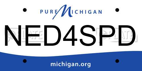 NED4SPD Michigan License Plate