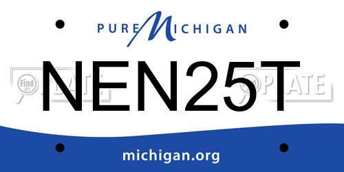 NEN25T Michigan License Plate