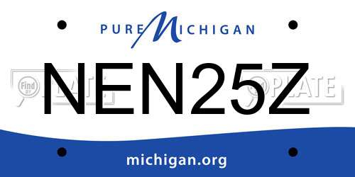 NEN25Z Michigan License Plate