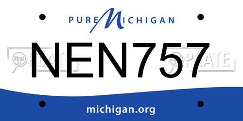 NEN757 Michigan License Plate