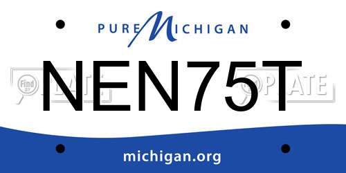 NEN75T Michigan License Plate