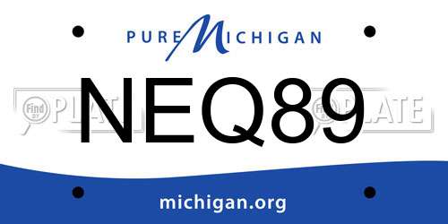 NEQ89 Michigan License Plate