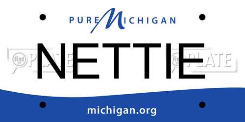 NETTIE Michigan License Plate