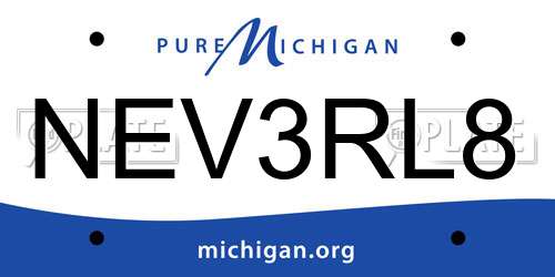 NEV3RL8 Michigan License Plate