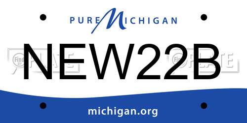 NEW22B Michigan License Plate
