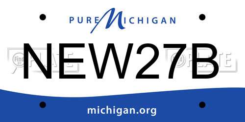 NEW27B Michigan License Plate