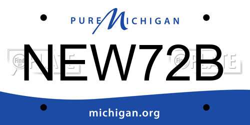 NEW72B Michigan License Plate