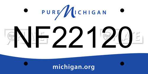 NF22120 Michigan License Plate
