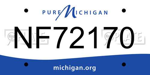 NF72170 Michigan License Plate
