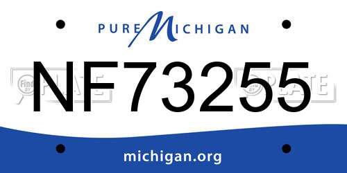 NF73255 Michigan License Plate