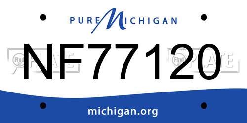 NF77120 Michigan License Plate