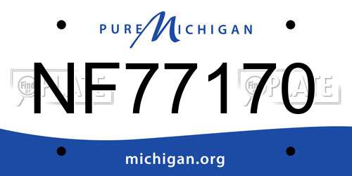 NF77170 Michigan License Plate