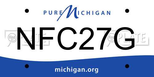 NFC27G Michigan License Plate