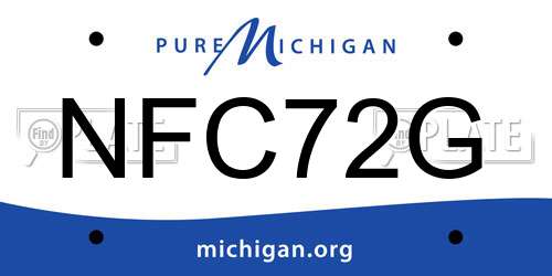 NFC72G Michigan License Plate