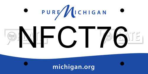 NFCT76 Michigan License Plate