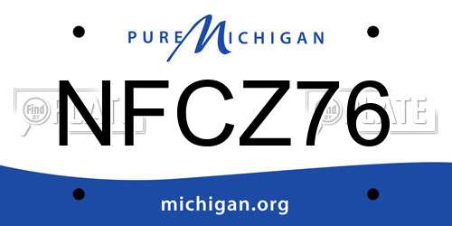 NFCZ76 Michigan License Plate