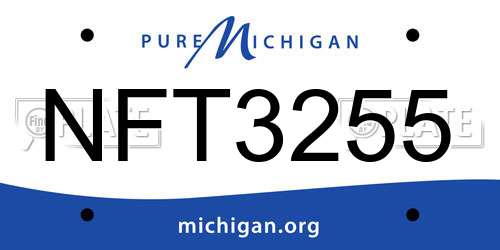 NFT3255 Michigan License Plate