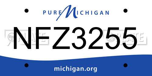 NFZ3255 Michigan License Plate