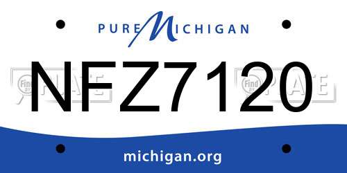 NFZ7120 Michigan License Plate