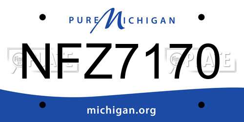NFZ7170 Michigan License Plate