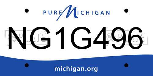 NG1G496 Michigan License Plate