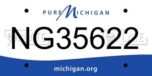 NG35622 Michigan License Plate