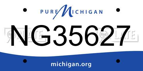 NG35627 Michigan License Plate
