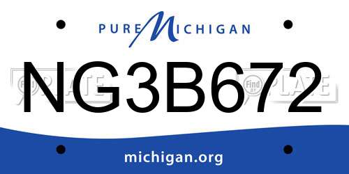 NG3B672 Michigan License Plate