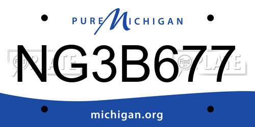NG3B677 Michigan License Plate