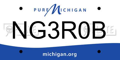 NG3R0B Michigan License Plate