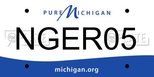 NGER05 Michigan License Plate